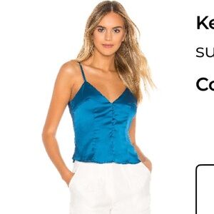 NWT Superdown Teal Blue Button Front Cami